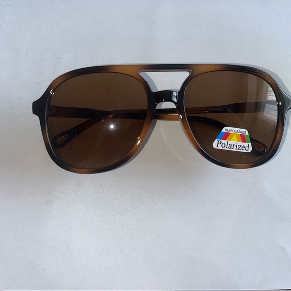 Woman’s/Mens Retro Havana Square Aviator Polarized Bridged Tortoise Sunglasses - Picture 11 of 14